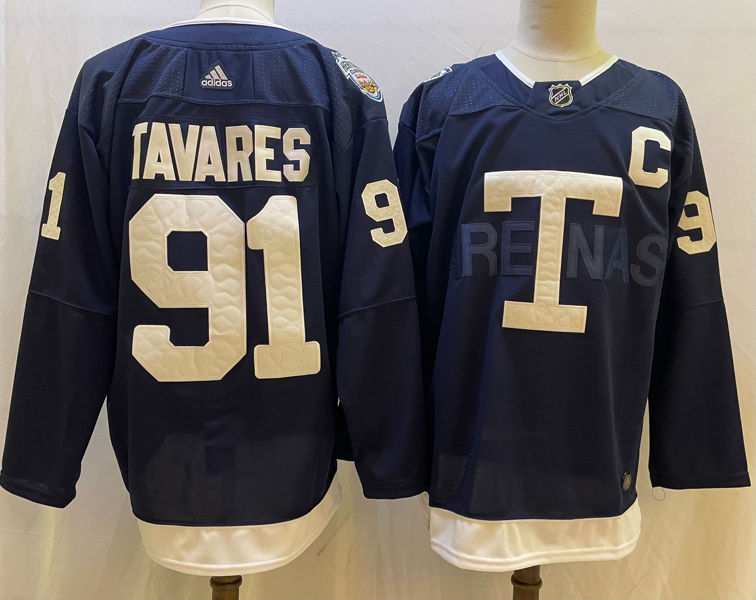 Men Toronto Maple Leafs 91 Tavares Blue Classic Edition 2022 Adidas NHL Jersey